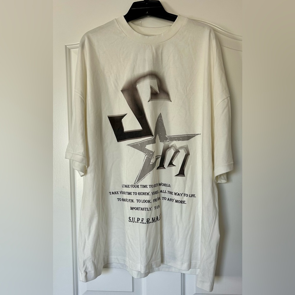 NWT Supermade Off White Short Sleeve Tee with Graphic Design